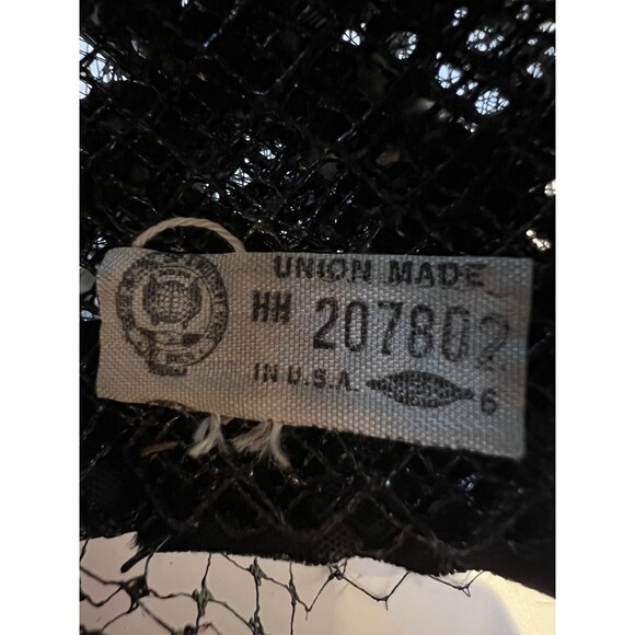 Vintage Women's Black Face Netting Weaved Pillbox Hat USA Union Made HH207802 - Picture 16 of 16